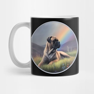 Bullmastiff Memorial Rainbow Bridge Colorful Dog Art Mug